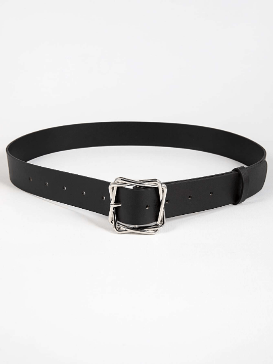 1pc Ladies' Overlapping Square Buckle Pu Belt, Perfect For Daily Wear - Lolli World Marketplace