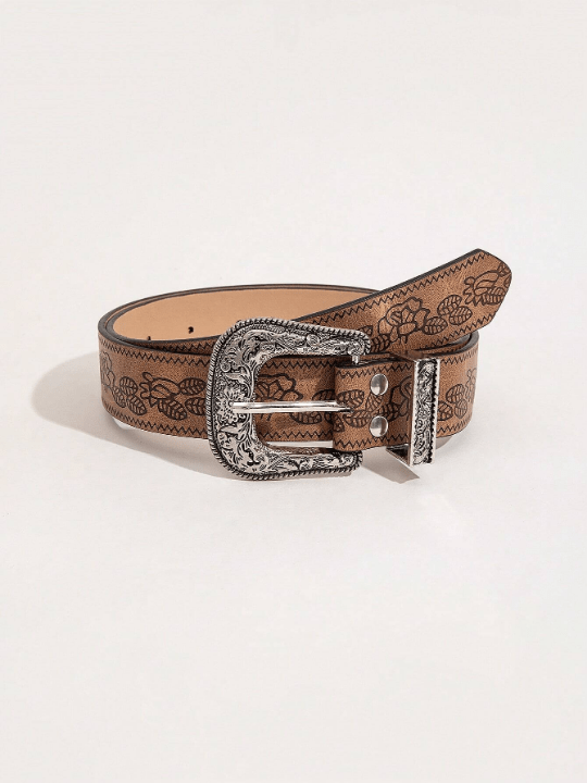1pc Ladies' Western Style Embossed Jeans Belt - Lolli World Marketplace
