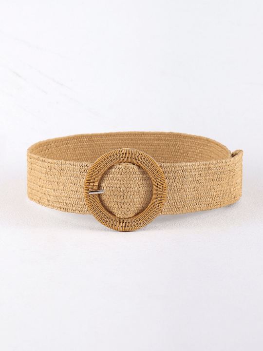 1pc Round Buckle Straw Belt Boho - Lolli World Marketplace