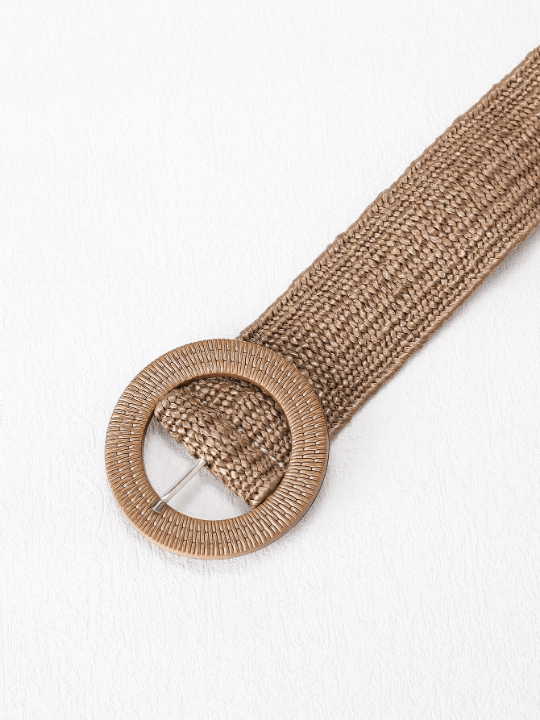 1pc Round Buckle Straw Belt Boho - Lolli World Marketplace