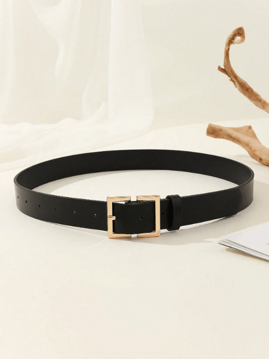 1pc Square Buckle Chinese Style Fashionable Literary Retro Personality Women's Belt, Suitable For Daily & Party Occasions - Lolli World Marketplace