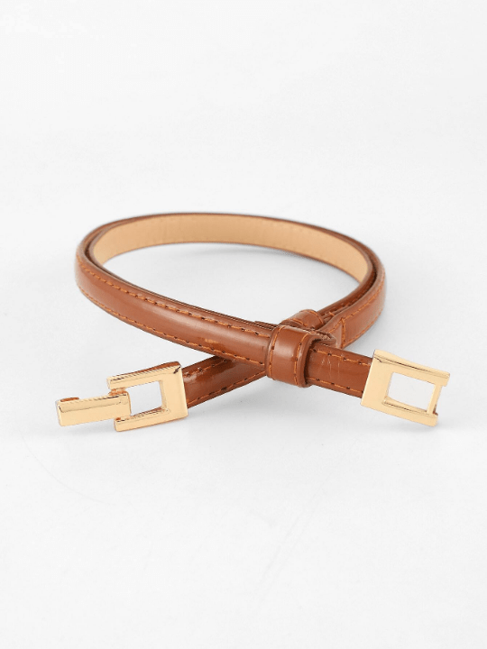 1pc Stitch Detail Symmetrical Buckle Belt - Lolli World Marketplace