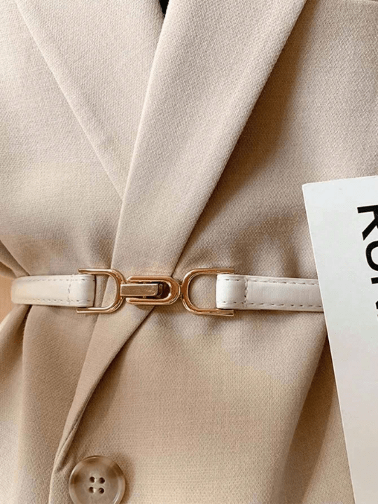 1pc White Pu Material Vintage Mechanical Vehicle Line Waist Belt With Waist Cincher - Lolli World Marketplace