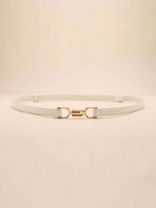 1pc White Pu Material Vintage Mechanical Vehicle Line Waist Belt With Waist Cincher - Lolli World Marketplace