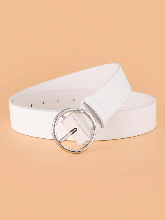 1pc Women Solid Round Buckle Fashion Belt - Lolli World Marketplace