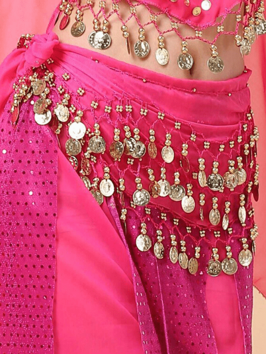 1pc Women's Belly Dance Waist Chain, Dance Costume, Festival Performance Scarf, Chiffon Waist Chain, Waist Belt, Waist Decoration, Waist Skirt Boho - Lolli World Marketplace