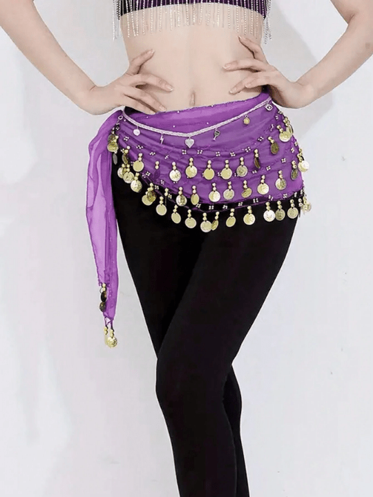 1pc Women's Belly Dance Waist Chain Dance Costume Festival Performance Waist Scarf Chiffon Belly Chain - Lolli World Marketplace