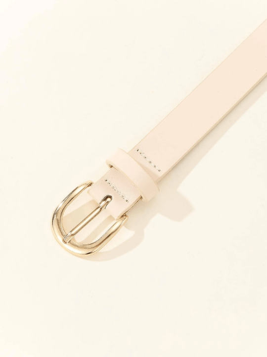 1pc Women's Simple & Versatile Square Metal Buckle Belt Best For Daily Dressing With Dresses, Jeans, Or Suits - Lolli World Marketplace