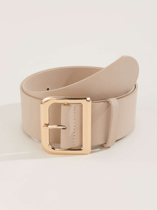 1pc Women's Simple & Versatile Wide Belt With Classic Buckle & Pu Decoration For Daily Wear With Dresses And Coats - Lolli World Marketplace