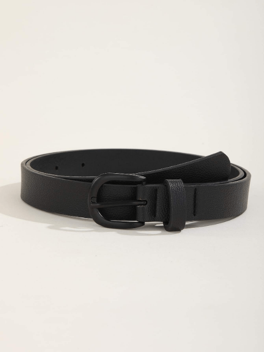 1pc Women's Simplistic Metal Square Buckle Belt, Perfect Accessory For Dress, Jeans, Pants For Daily Wear - Lolli World Marketplace