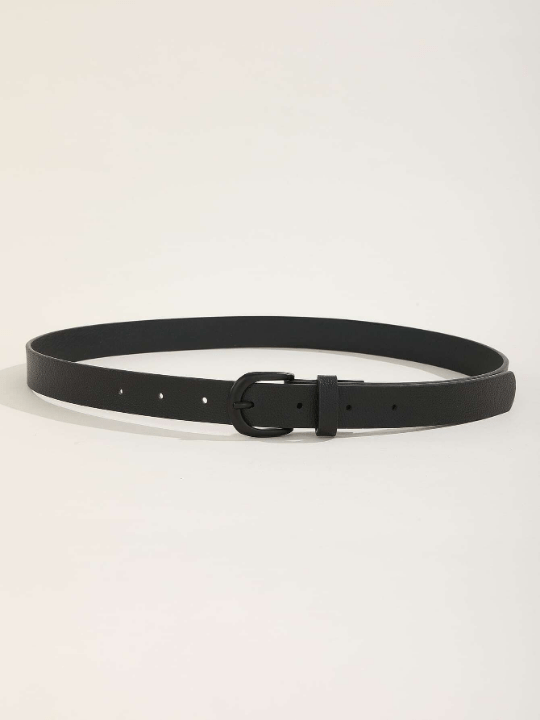 1pc Women's Simplistic Metal Square Buckle Belt, Perfect Accessory For Dress, Jeans, Pants For Daily Wear - Lolli World Marketplace