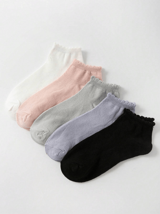 20pairs/pack Women's Short Socks, Solid/pattern/lace Edge, Anti - odor, Sweat - absorbent, Casual & Cute & Trendy Ankle Socks For Daily Life, Random Styles - Lolli World Marketplace
