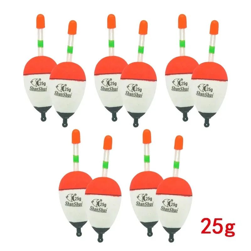 2/10pcs EVA Luminous Fishing Night Float Light Stick Foam Plastic Bobber Sea Rock Fishing Striking Floats Fishing Accessories