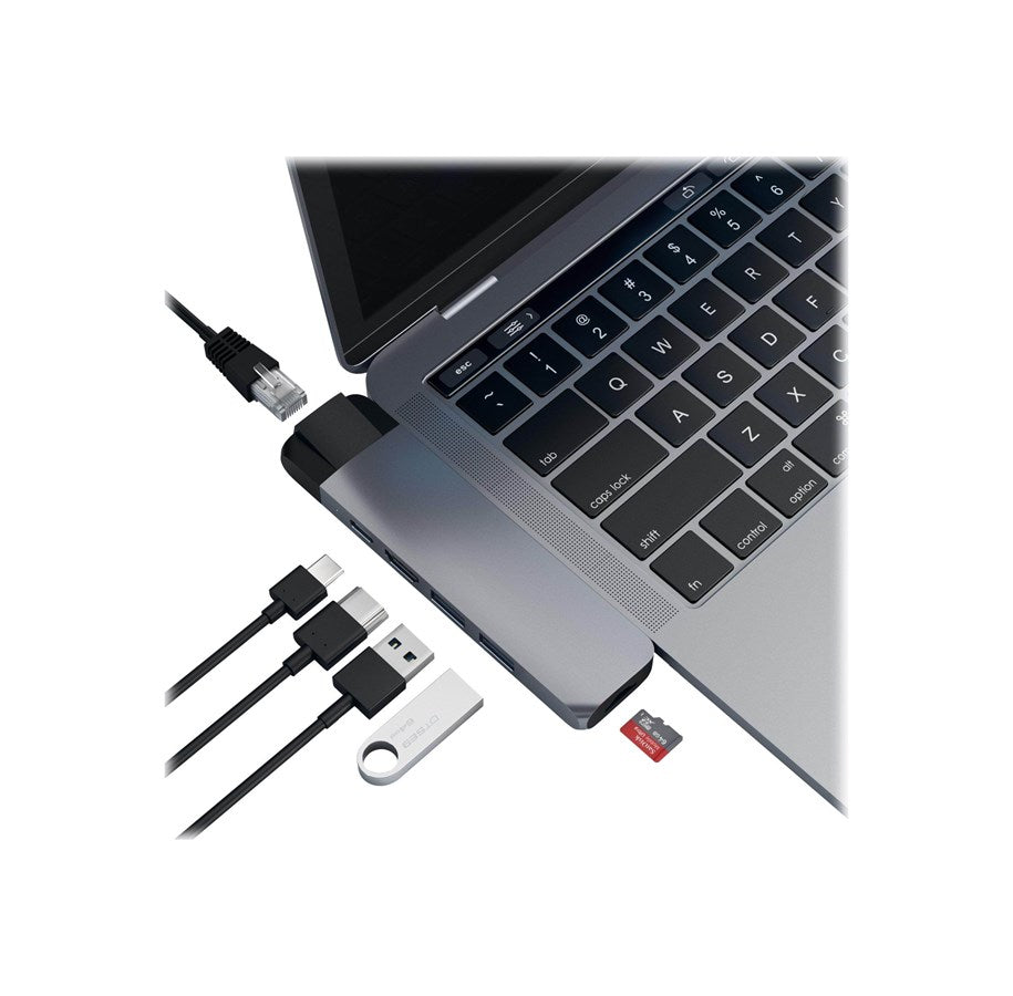 Satechi Aluminum Type-C Pro Hub with Ethernet and 4K Dock - Space Grey
