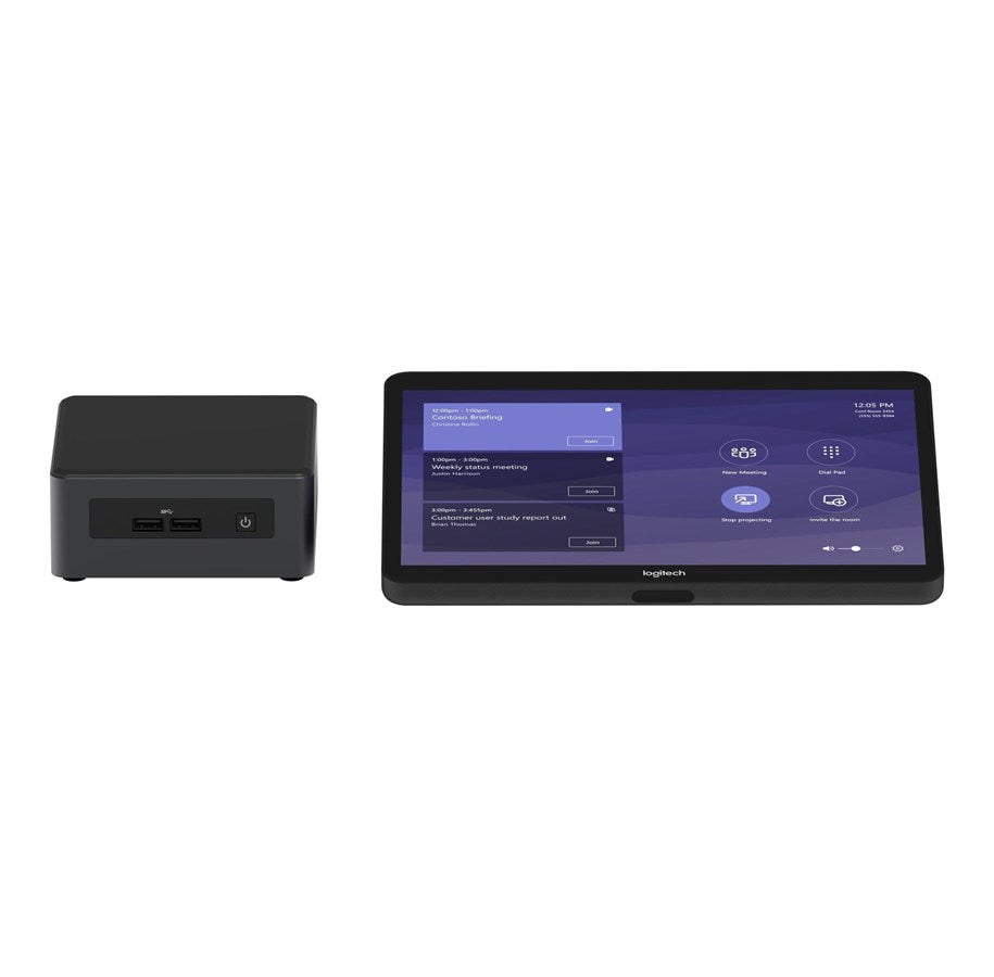 Logitech BASE Microsoft Teams Rooms (no AV) with Tap + Intel NUC - video conferencing kit - with Intel NUC NUC8i7BEH (8th Gen Core i7 8GB RAM 240GB SSD) JumpStart (90 days)