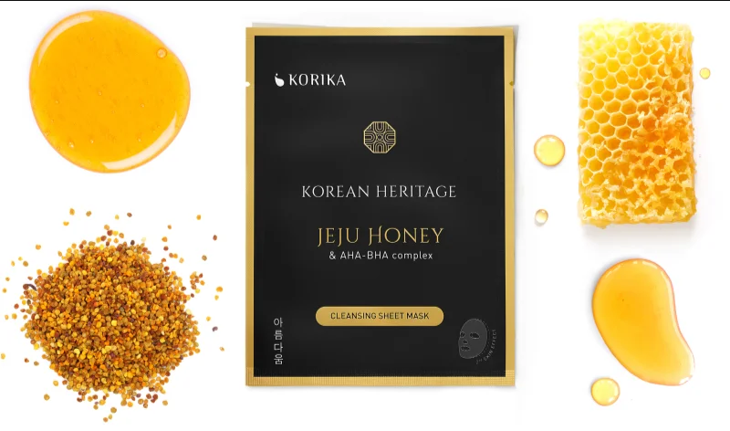 KORIKA Korean Heritage Jeju Honey & AHA-BHA Complex Cleansing Sheet Mask