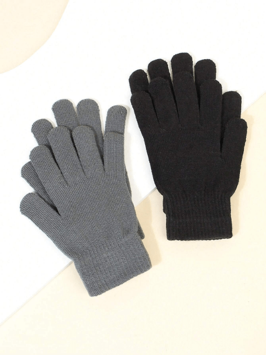2pairs Casual Simple Knitted Gloves For Autumn And Winter - Lolli World Marketplace