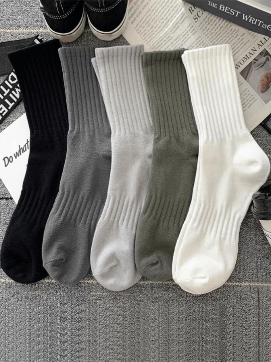 5 Pairs Women's Spring & Autumn New Casual Crew Socks Couples Crew Socks - Lolli World Marketplace
