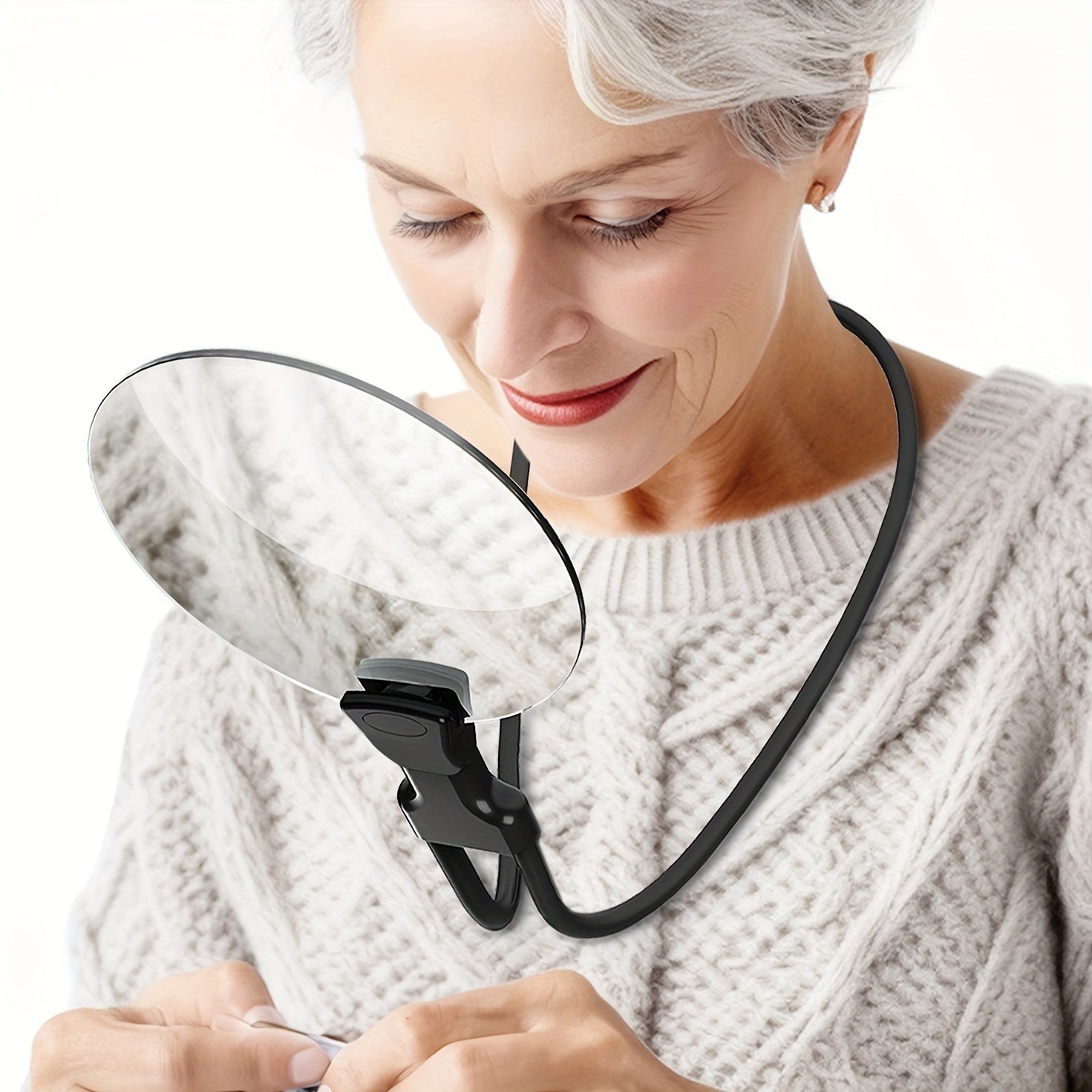 5 - Power Magnifying Glass with 5.12 - Inch Diameter Lens, Hands - Free Reading Magnifier with Adjustable Stand for Seniors, Low Vision, Sewing, Crafting, Cross Stitch, Inspection, and Repair