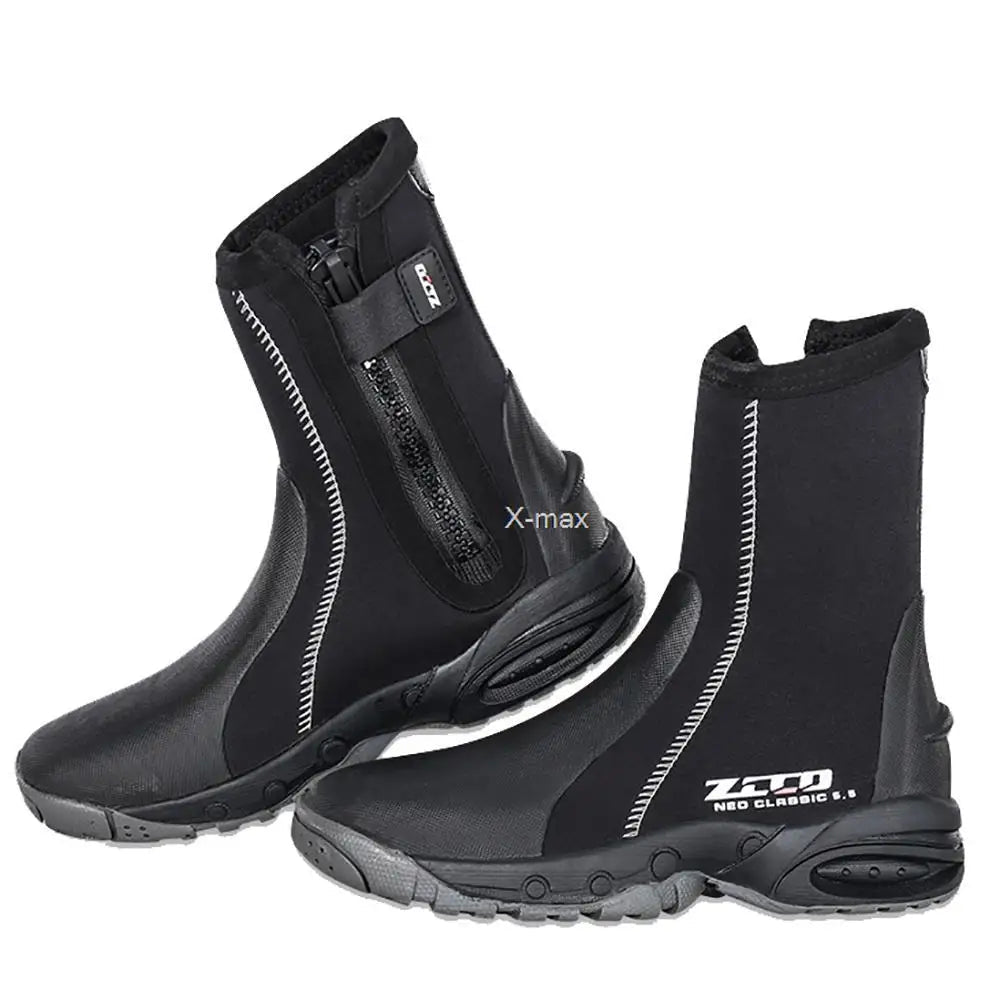 5mm Neoprene Dive Boots Wetsuit Side Zipper Scuba Diving Shoes Boots