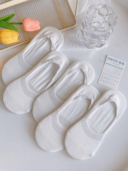 5pairs Solid Invisible Socks - Lolli World Marketplace