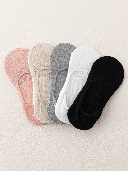 5pairs Solid Invisible Socks - Lolli World Marketplace
