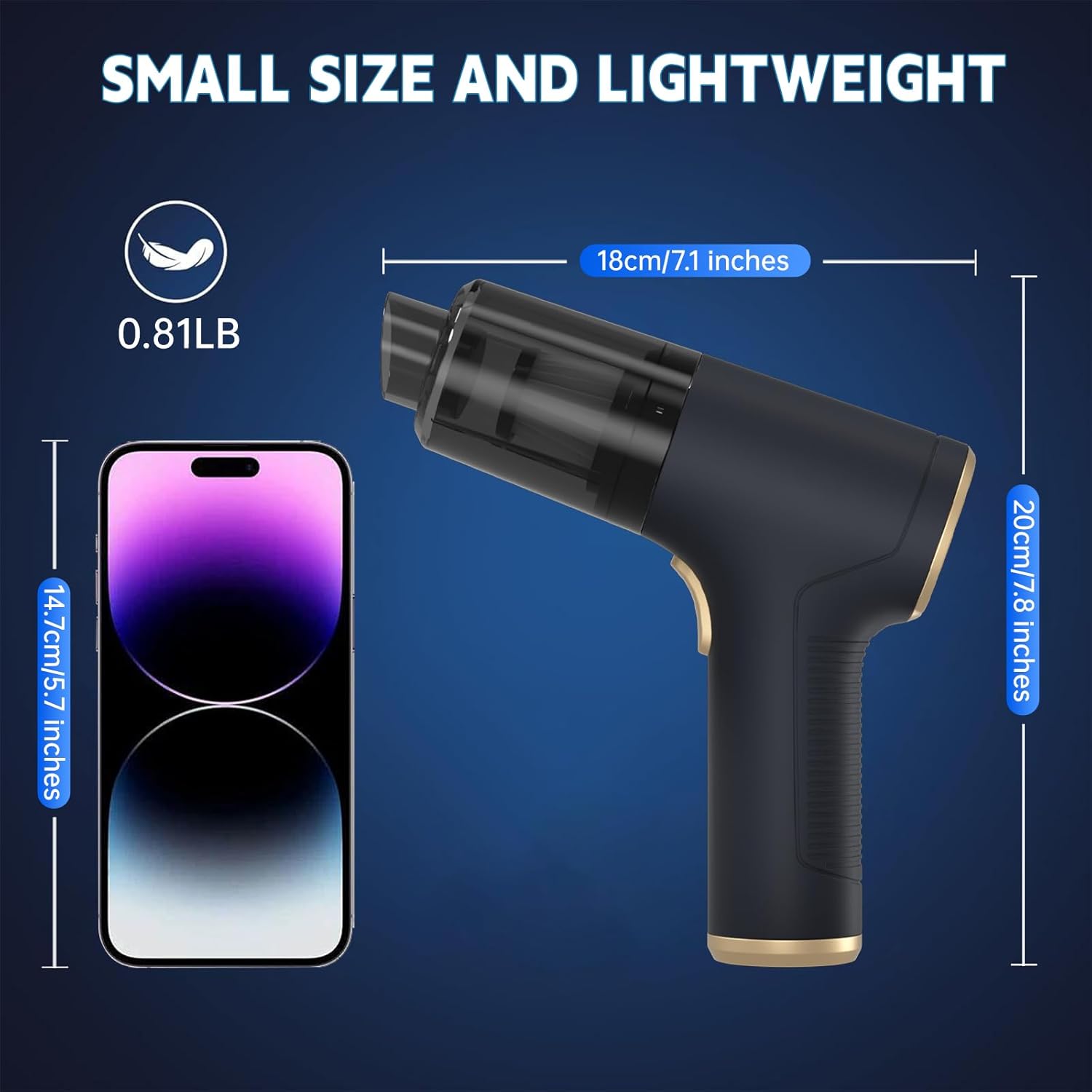 Handheld Mini Vacuum Cleaner and Air Duster, 4-in1 Hand Held Vacuum Cordless Rechargeable