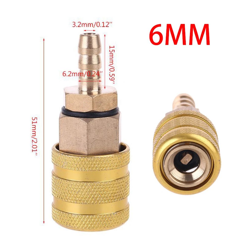 6mm/8mm Car Tire Valve Clip Pump Nozzle Clamp Solid Brass Quick Connect The Inflation Connector Air Chuck Inflator Pump Adapter