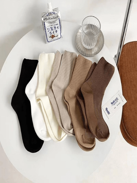 6pairs Random Delivery Breathable And Sweat - Absorbing Mid - Calf Socks - Lolli World Marketplace