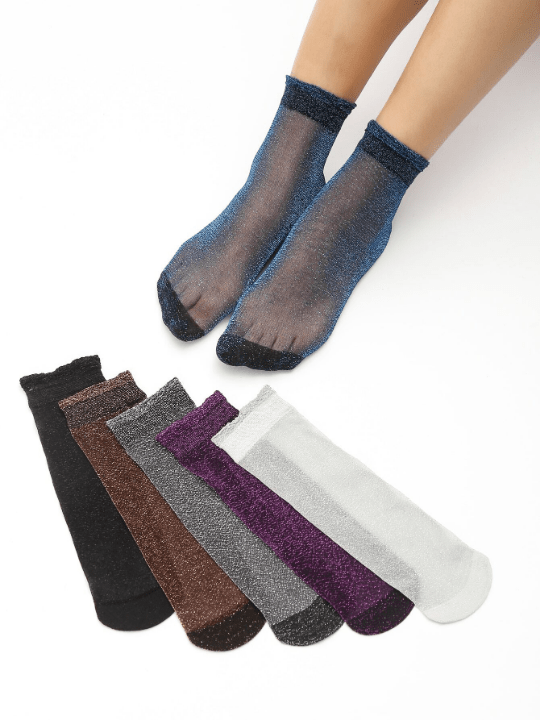 6pairs Sheer Crew Socks - Lolli World Marketplace