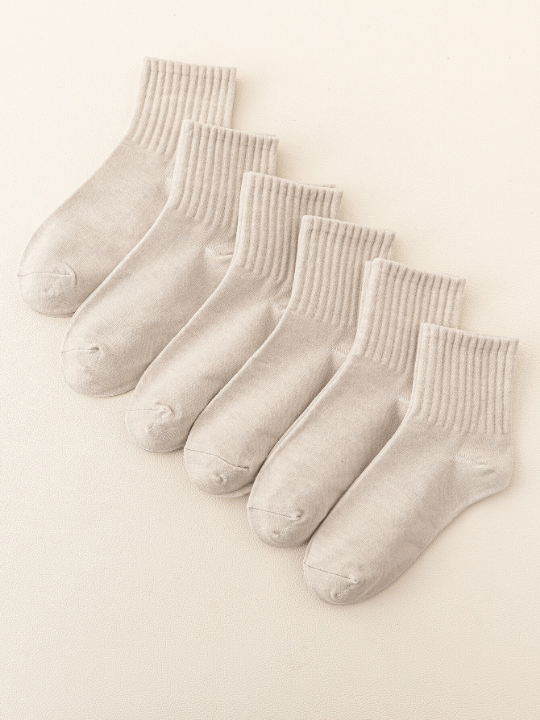 6pairs Solid Crew Socks - Lolli World Marketplace