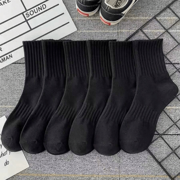 6pairs Women's Mid - calf Socks With High Elasticity And Waistband, Suitable For Daily Use - Lolli World Marketplace