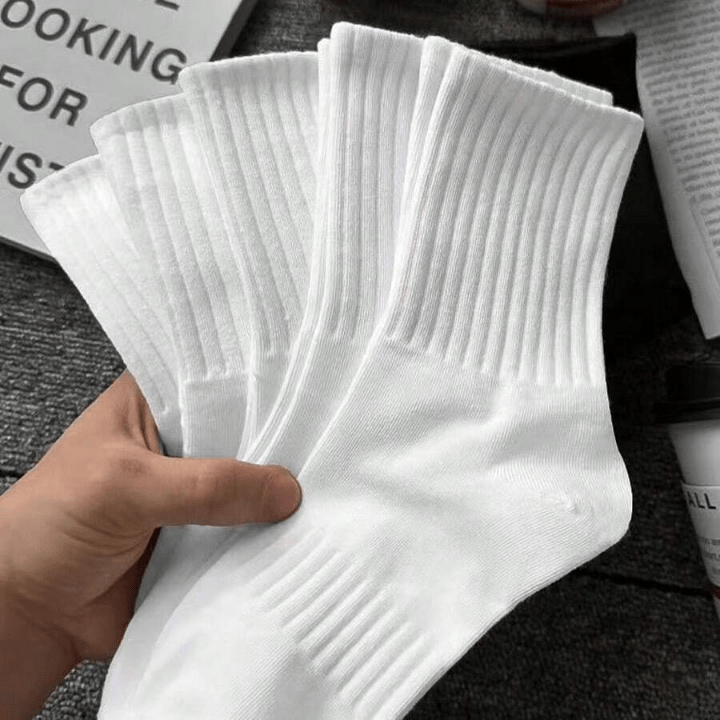 6pairs Women's White High Elastic Waist Short Socks And Mid - calf Socks, Suitable For Daily Wear - Lolli World Marketplace