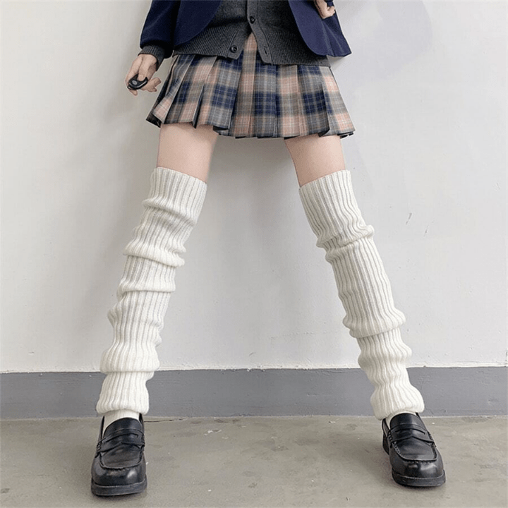 70cm Thickened And Lengthened Japanese Style Jk Lady's Winter Knitted Stockings - Lolli World Marketplace