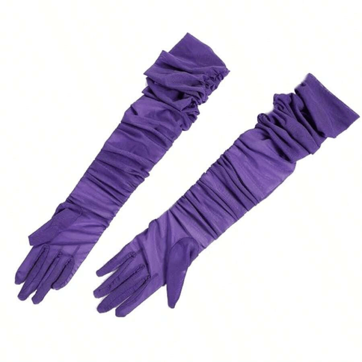 70cm Women Sexy Folds Mesh High Elasticity Extra Long Gloves Fashion Elegant Opera Thin Dress Accessories - Lolli World Marketplace