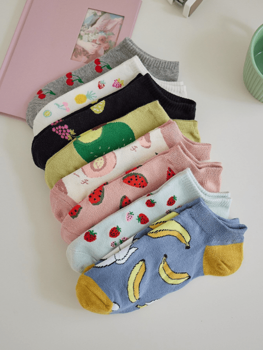 8pairs Fruit Pattern Ankle Socks - Lolli World Marketplace