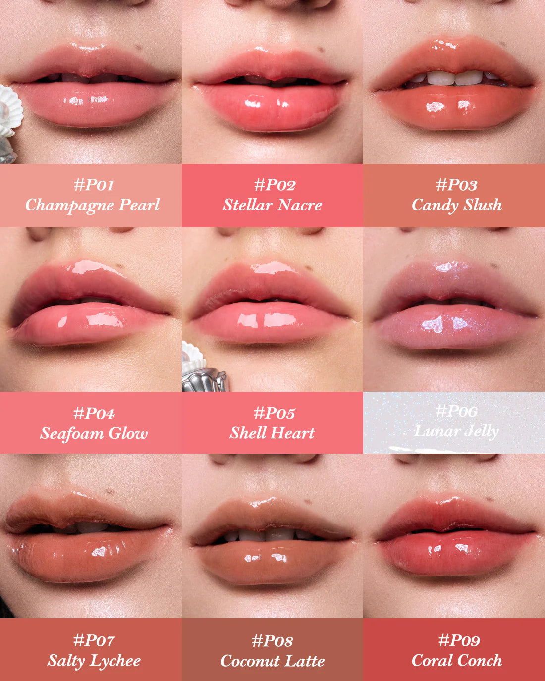 Flower Knows Shell's Jewel Nourishing Lip Glaze P01 Champagne Pearl