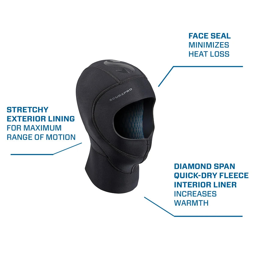 SCUBAPRO Exodry / Trilame Diving Hood, 6/4 mm
