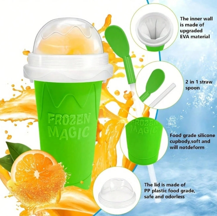 Quick-Freeze Magic Slushy Smoothies, Juices, Soda, Milkshake, And Ice Cream Maker