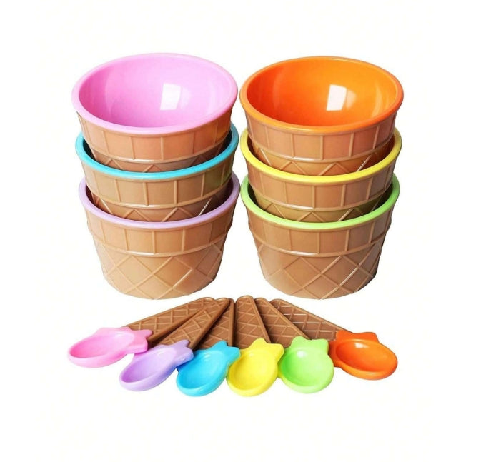 4-pieces Ice Cream Bowl And Spoon Set
