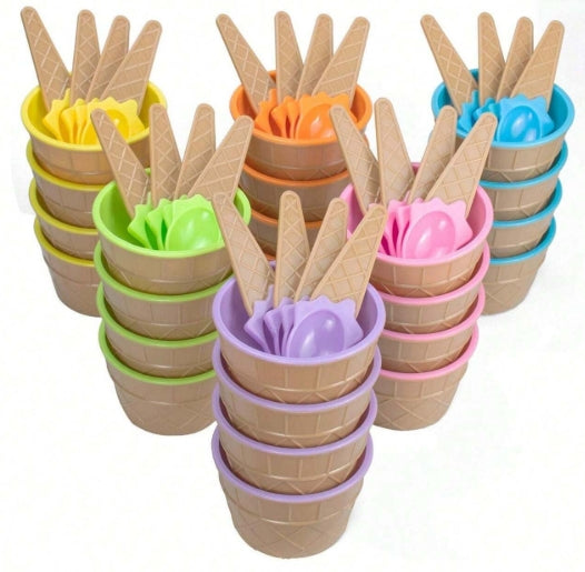 4-pieces Ice Cream Bowl And Spoon Set