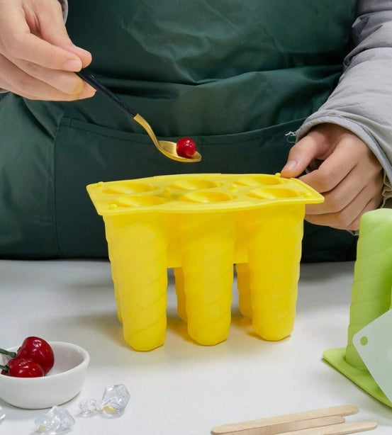 Six-Hole Spiral Silicone Ice Cream Mold