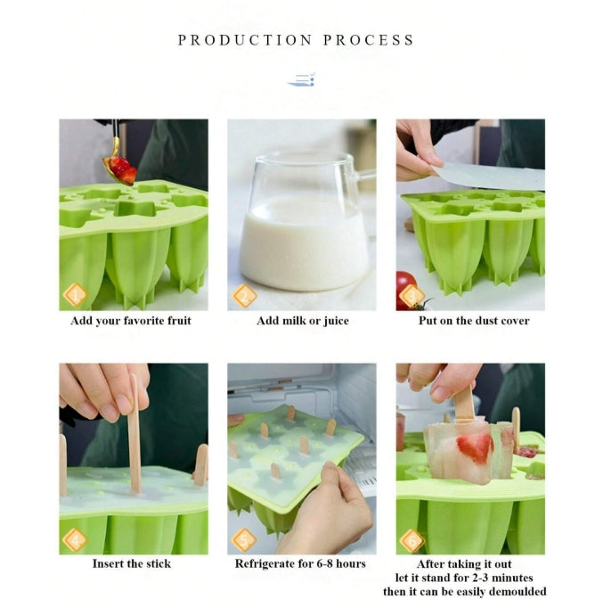 Six-Hole Spiral Silicone Ice Cream Mold