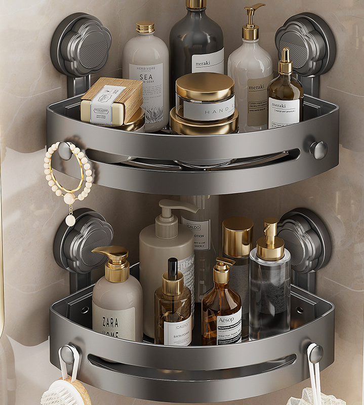 Drill Free Shower Caddy Organizer Corner Shower Shelves (Suction cup)