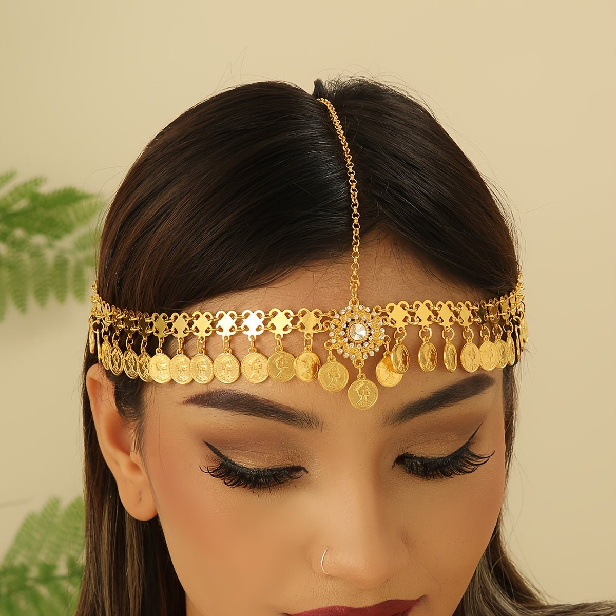 A Bohemian - style Vintage Exquisite Coin Headpiece, A Fashionable Versatile Passionate Head Chain, Charming For Casual Outdoor Activities, Suitable For Women And Girls For Banquets, Dances, Music Festivals, Dates, Gifts, Summer Vacations, Suitable For Holi