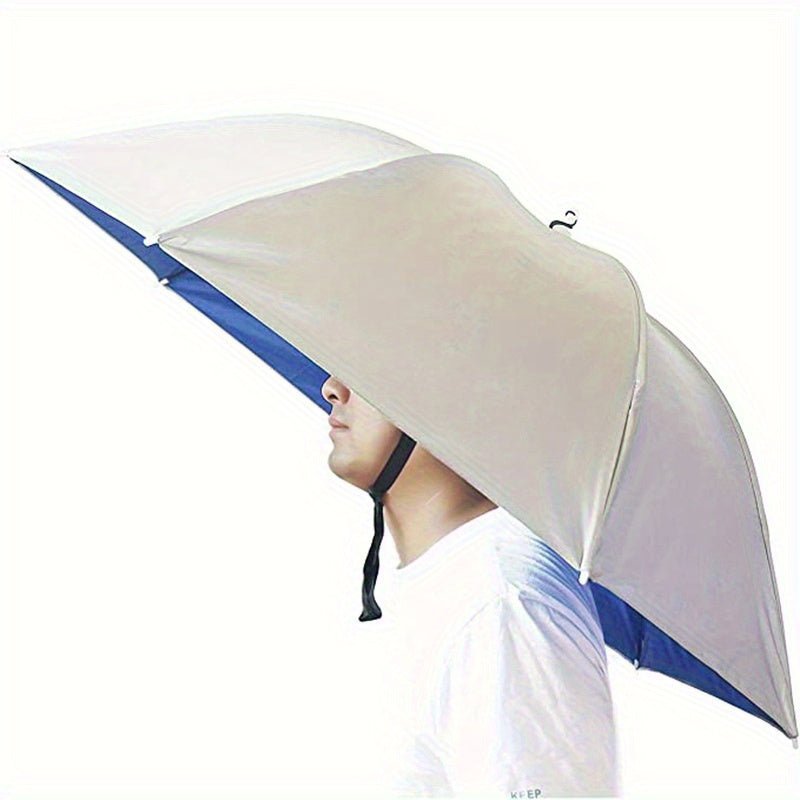 A Head - Mounted Umbrella Hat Made of Reinforced Material, Highly Wind - Resistant, with a Wider Canopy, Breathable And Comfortable, Suitable for Gardening, Shopping, And Outdoor Activities
