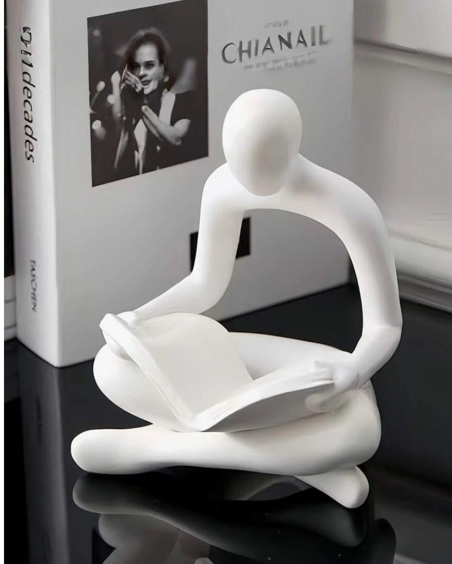 Abstract Reading Figurines Resin Sculptures