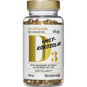 BioSalma Vitamin D3 65µg in MCT coconut oil 180 capsules