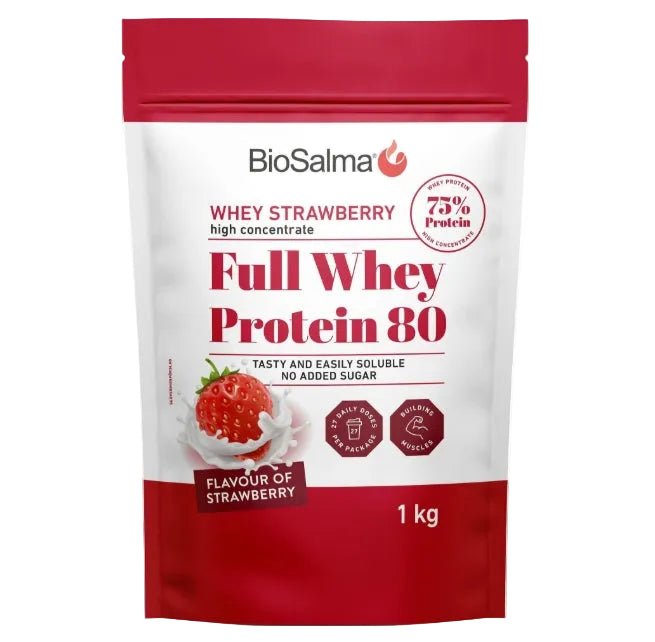 BioSalma Full Whey Protein 80 Strawberry 1000g