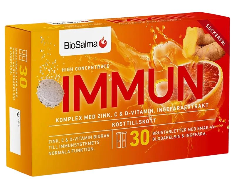 BioSalma Immune Vitamin C+D & Zinc 30 effervescent tablets